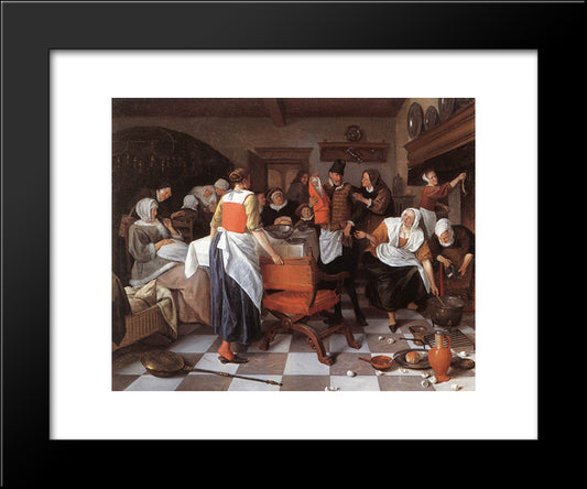 Celebrating The Birth 20x24 Black Modern Wood Framed Art Print Poster by Steen, Jan