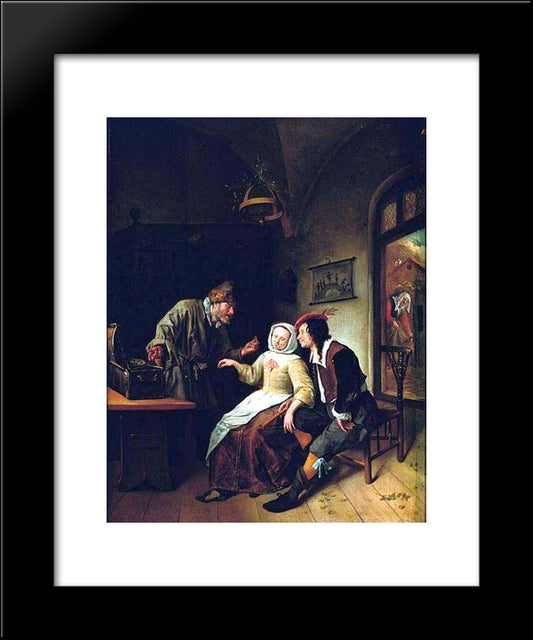 Choice Between Richness And Youth 20x24 Black Modern Wood Framed Art Print Poster by Steen, Jan