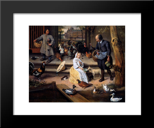 Court 20x24 Black Modern Wood Framed Art Print Poster by Steen, Jan