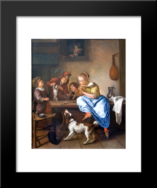 Dancing Lesson 20x24 Black Modern Wood Framed Art Print Poster by Steen, Jan