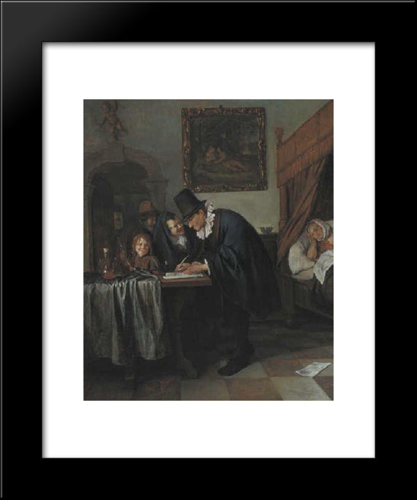 Doctor'S Visit 20x24 Black Modern Wood Framed Art Print Poster by Steen, Jan