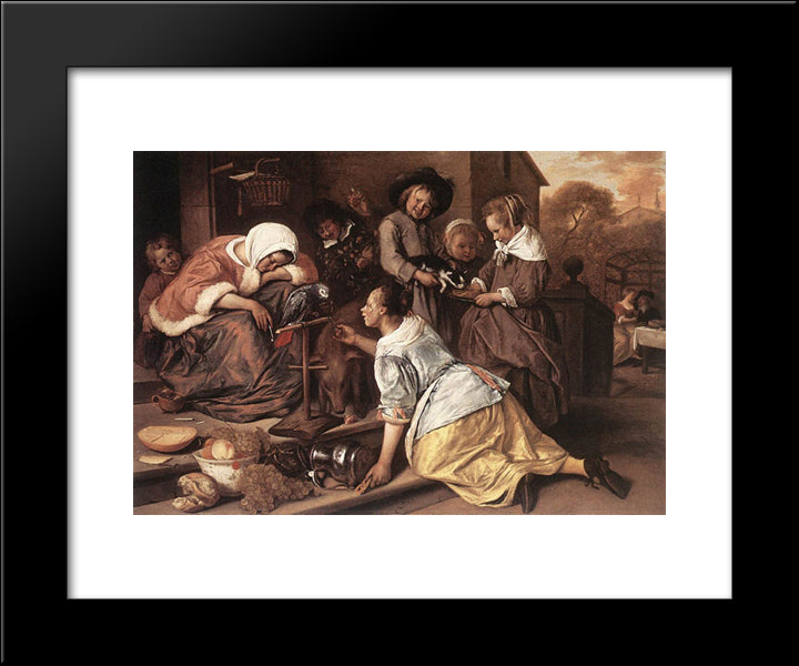 Effects Of Intemperance 20x24 Black Modern Wood Framed Art Print Poster by Steen, Jan