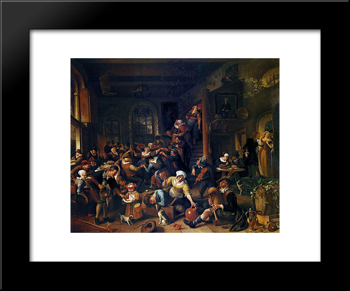 Egg Dance 20x24 Black Modern Wood Framed Art Print Poster by Steen, Jan