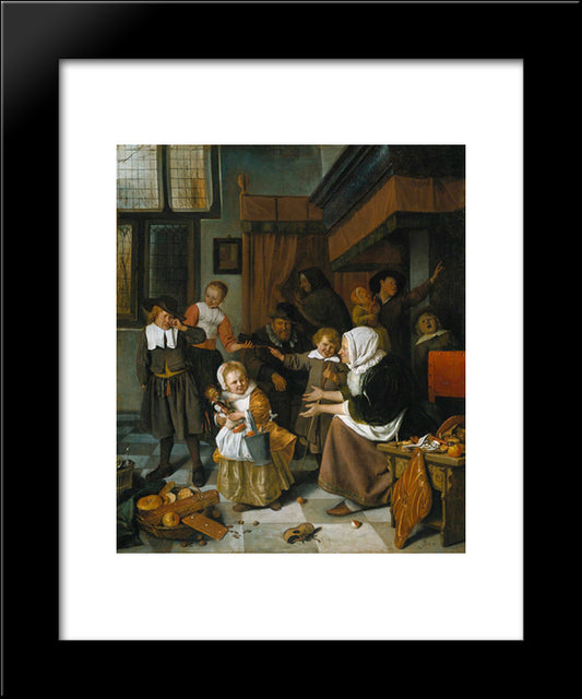 Feast Of St. Nicholas 20x24 Black Modern Wood Framed Art Print Poster by Steen, Jan