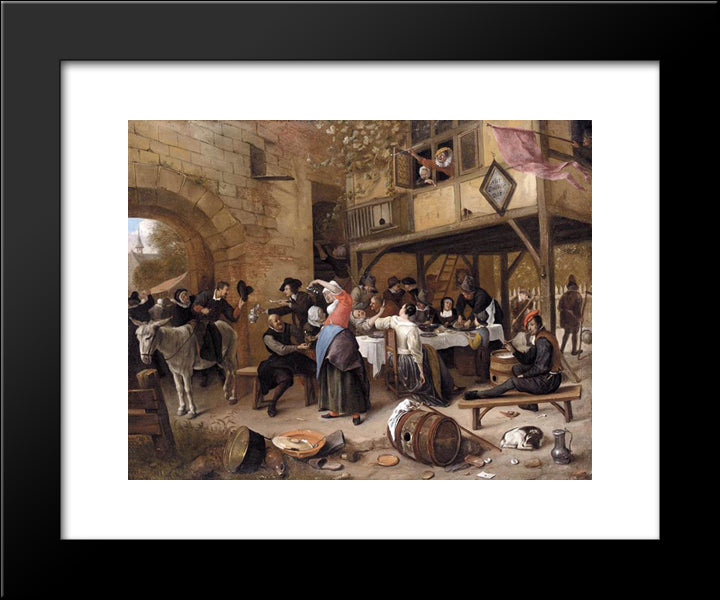 Feast Of The Chamber Of Rhetoricians Near A Town Gate 20x24 Black Modern Wood Framed Art Print Poster by Steen, Jan