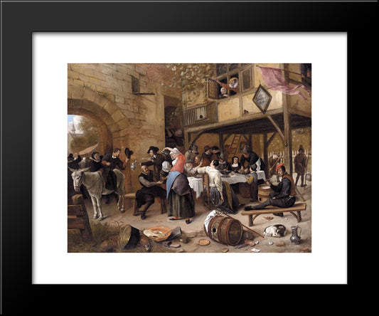 Feast Of The Chamber Of Rhetoricians Near A Town Gate 20x24 Black Modern Wood Framed Art Print Poster by Steen, Jan