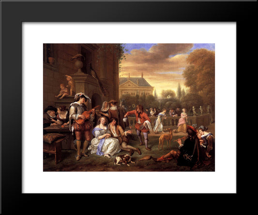 Garden Party 20x24 Black Modern Wood Framed Art Print Poster by Steen, Jan