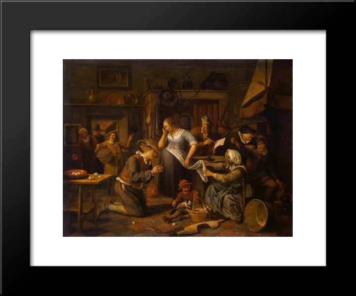 Marriage Contract 20x24 Black Modern Wood Framed Art Print Poster by Steen, Jan