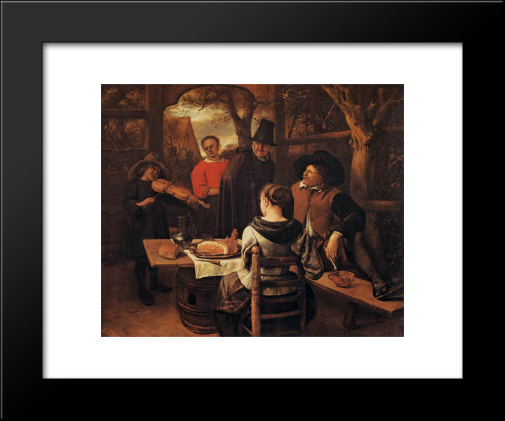 Meal 20x24 Black Modern Wood Framed Art Print Poster by Steen, Jan