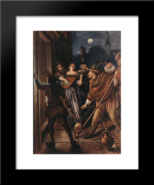 Nocturnal Serenade 20x24 Black Modern Wood Framed Art Print Poster by Steen, Jan