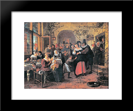 Peasant Wedding 20x24 Black Modern Wood Framed Art Print Poster by Steen, Jan