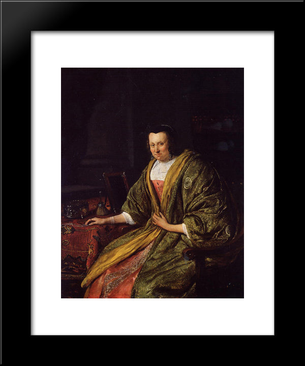 Portrait Of Geertruy Gael, Second Wife Of Gerrit Gerritsz Schouten 20x24 Black Modern Wood Framed Art Print Poster by Steen, Jan