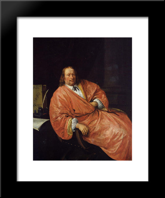 Portrait Of Gerrit Gerritsz Schouten 20x24 Black Modern Wood Framed Art Print Poster by Steen, Jan