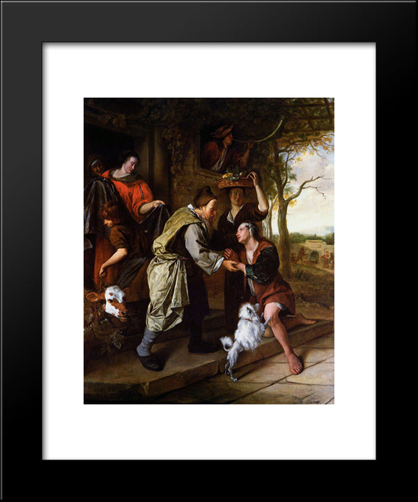 Return Of The Prodigal Son 20x24 Black Modern Wood Framed Art Print Poster by Steen, Jan