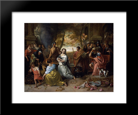 Sacrifice Of Iphigenia 20x24 Black Modern Wood Framed Art Print Poster by Steen, Jan