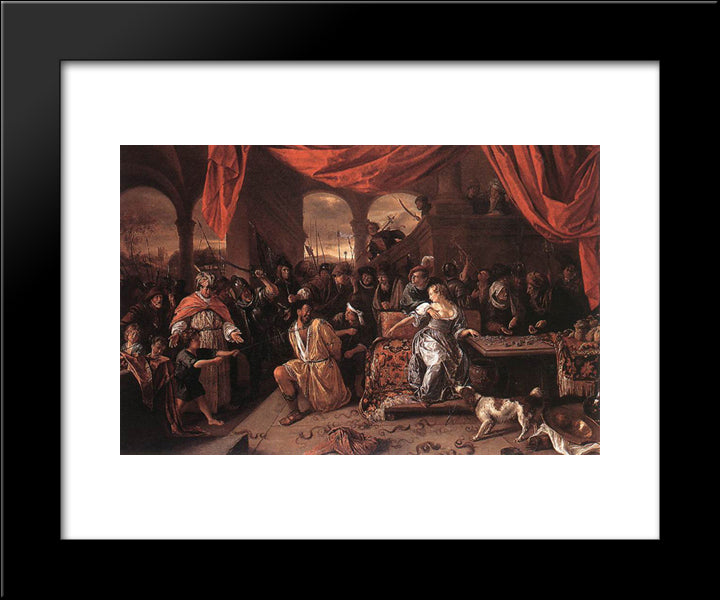 Samson And Delilah 20x24 Black Modern Wood Framed Art Print Poster by Steen, Jan