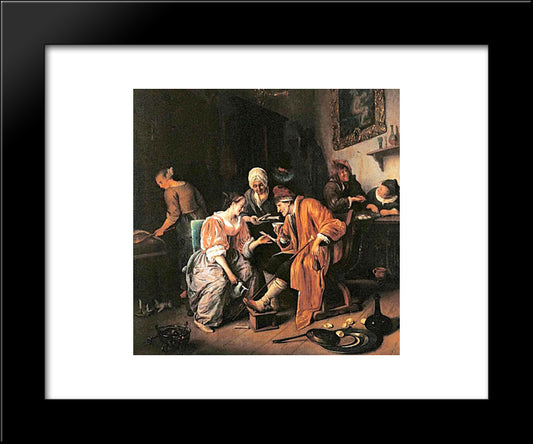 Sick Old Man 20x24 Black Modern Wood Framed Art Print Poster by Steen, Jan