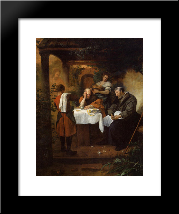 Supper At Emmaus 20x24 Black Modern Wood Framed Art Print Poster by Steen, Jan