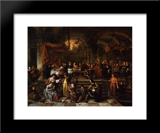 Wedding Feast At Cana 20x24 Black Modern Wood Framed Art Print Poster by Steen, Jan