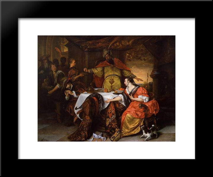 Wrath Of Ahasuerus 20x24 Black Modern Wood Framed Art Print Poster by Steen, Jan