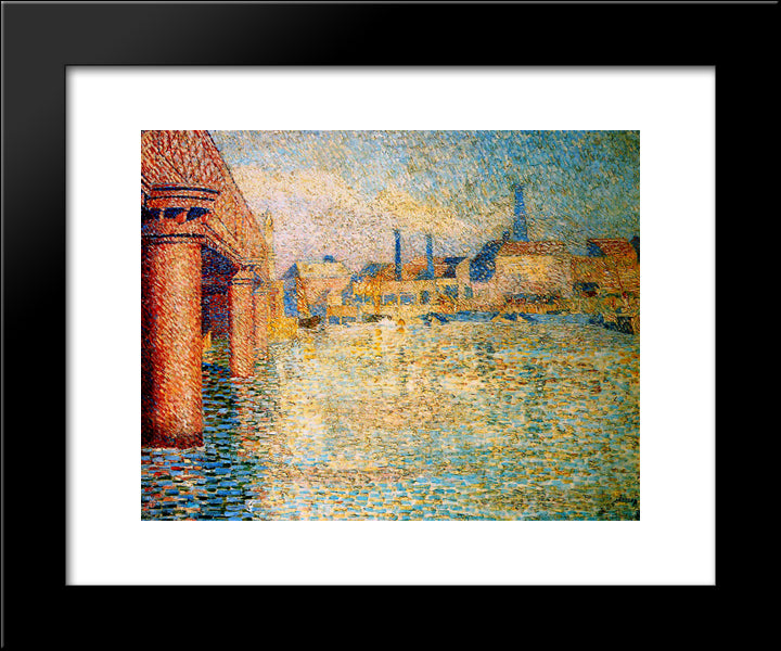 Bridge In London 20x24 Black Modern Wood Framed Art Print Poster by Toorop, Jan