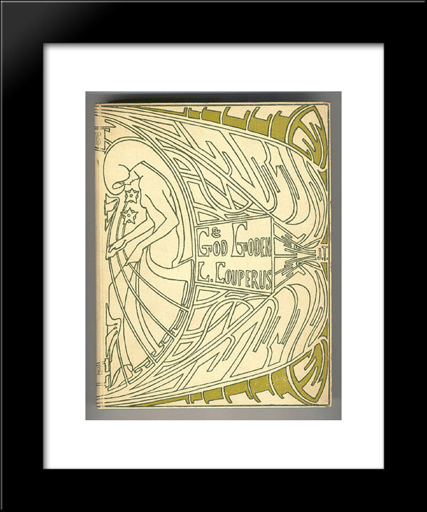 Cover For 'God En Goden' By Louis Couperus 20x24 Black Modern Wood Framed Art Print Poster by Toorop, Jan