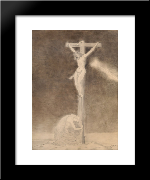 Crucifixion 20x24 Black Modern Wood Framed Art Print Poster by Toorop, Jan