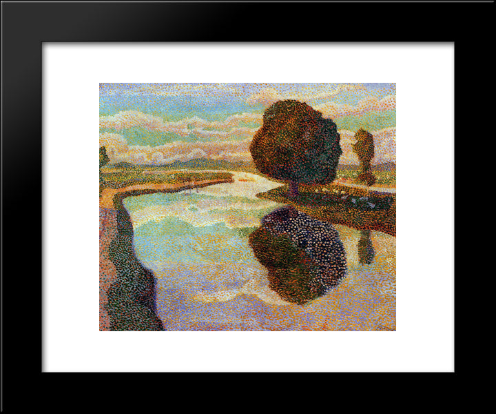 Landscape With Canal 20x24 Black Modern Wood Framed Art Print Poster by Toorop, Jan