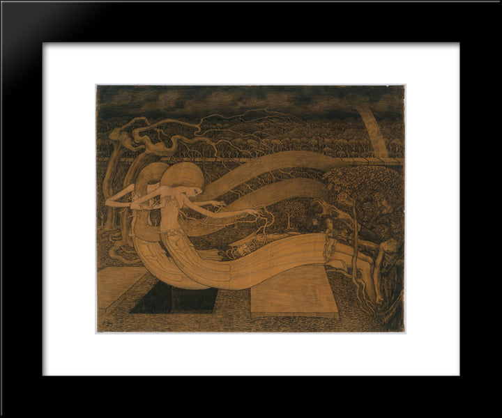 O Grave, Where Is Thy Victory 20x24 Black Modern Wood Framed Art Print Poster by Toorop, Jan