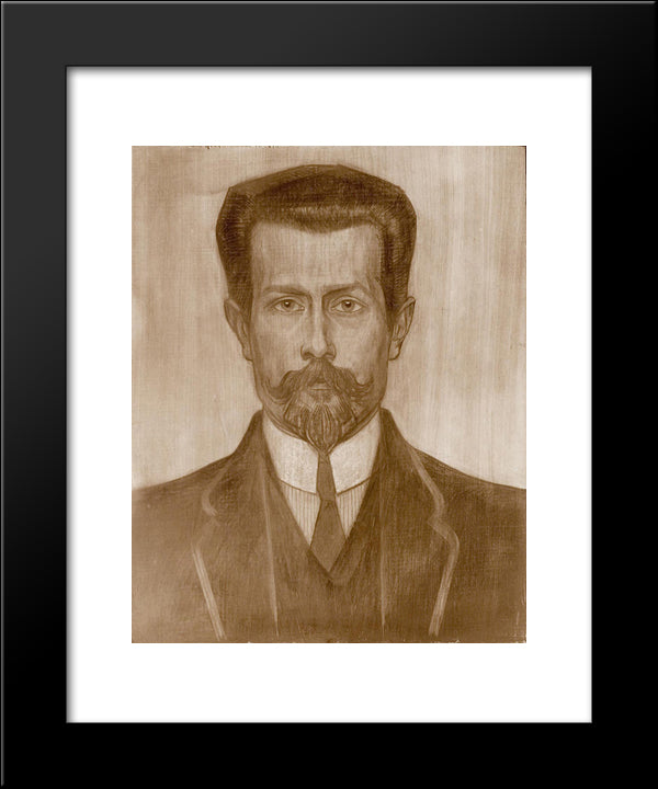 Portrait Of Theo Neuhuys 20x24 Black Modern Wood Framed Art Print Poster by Toorop, Jan