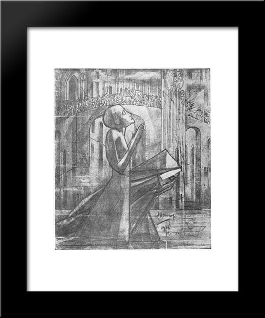 Prayer At The Road To Calvary 20x24 Black Modern Wood Framed Art Print Poster by Toorop, Jan