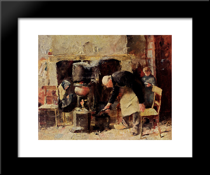 Preparing The Meal 20x24 Black Modern Wood Framed Art Print Poster by Toorop, Jan