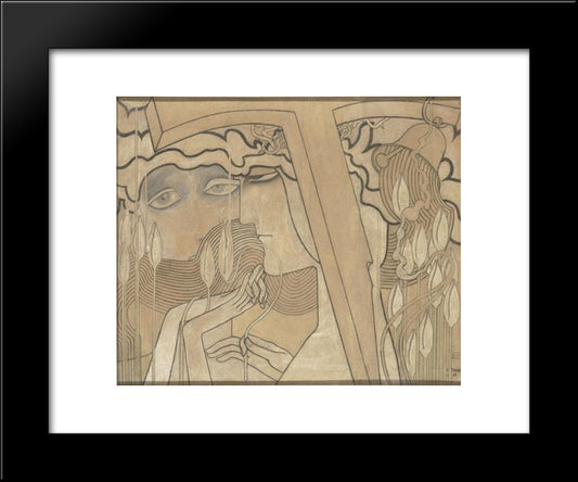 The Desire And The Satisfaction 20x24 Black Modern Wood Framed Art Print Poster by Toorop, Jan