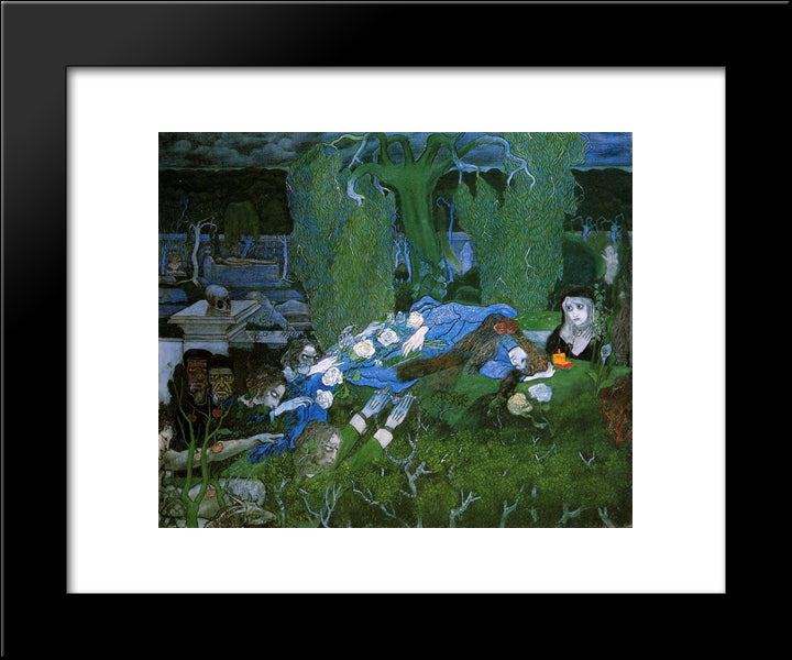 The Vagabonds 20x24 Black Modern Wood Framed Art Print Poster by Toorop, Jan