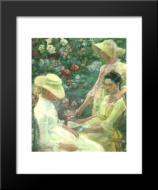 Trio Fleuri 20x24 Black Modern Wood Framed Art Print Poster by Toorop, Jan