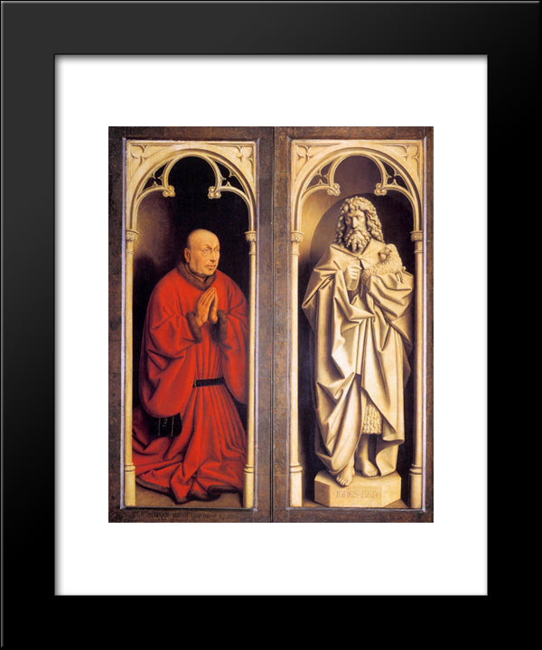 Donor And St. John The Baptist 20x24 Black Modern Wood Framed Art Print Poster by van Eyck, Jan