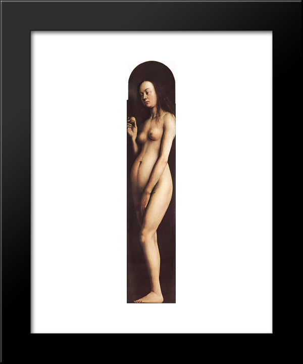 Eve, From The Right Wing Of The Ghent Altarpiece 20x24 Black Modern Wood Framed Art Print Poster by van Eyck, Jan