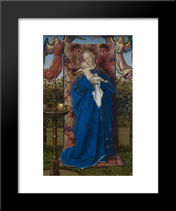 Madonna At The Fountain 20x24 Black Modern Wood Framed Art Print Poster by van Eyck, Jan