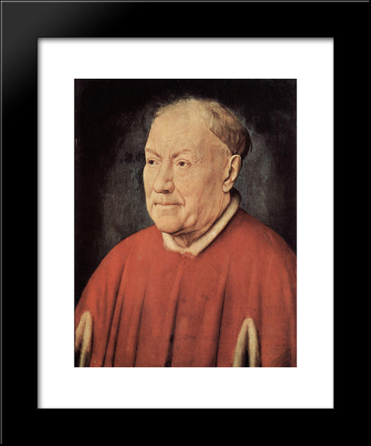 Portrait Of Cardinal Albergati 20x24 Black Modern Wood Framed Art Print Poster by van Eyck, Jan