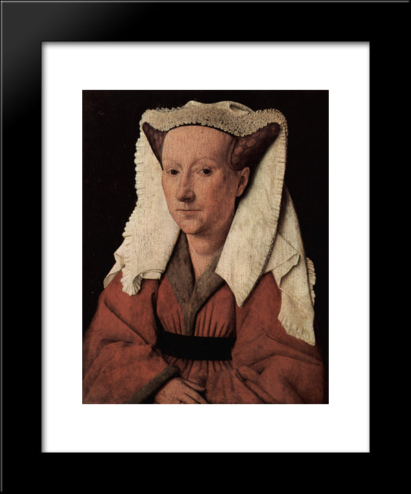 Portrait Of Margaret Van Eyck 20x24 Black Modern Wood Framed Art Print Poster by van Eyck, Jan