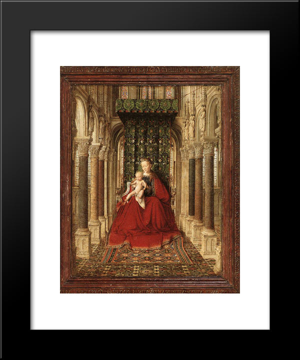 Small Triptych (Central Panel) 20x24 Black Modern Wood Framed Art Print Poster by van Eyck, Jan