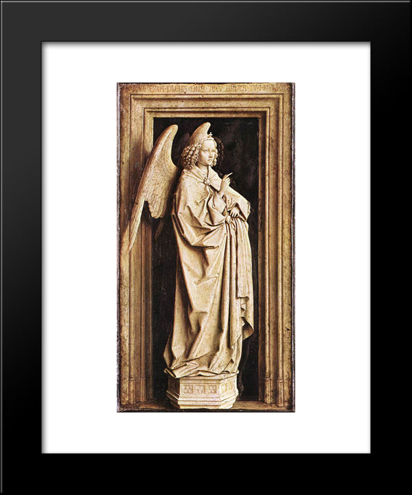 The Annunciation 20x24 Black Modern Wood Framed Art Print Poster by van Eyck, Jan