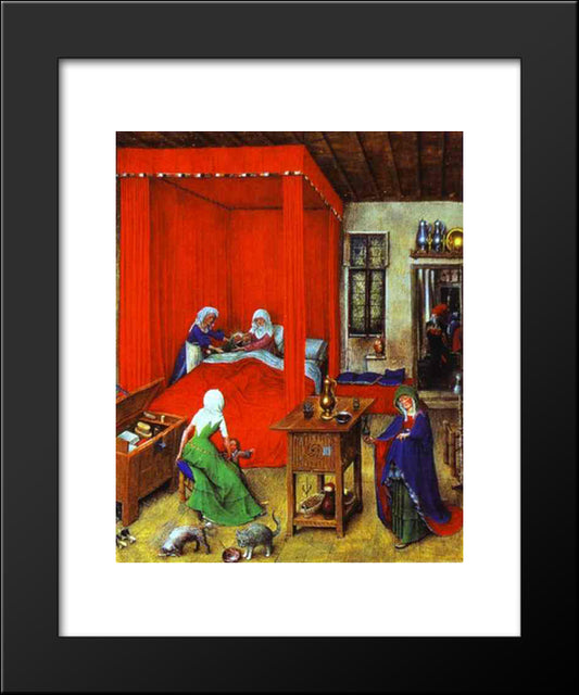 The Birth Of John The Baptist 20x24 Black Modern Wood Framed Art Print Poster by van Eyck, Jan