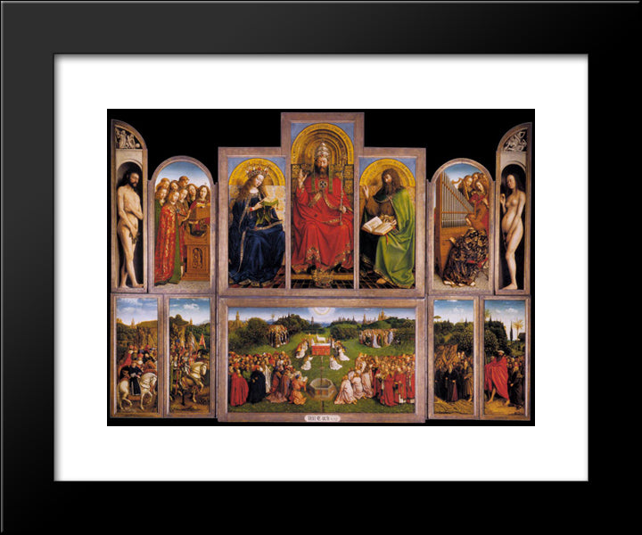 The Ghent Altarpiece 20x24 Black Modern Wood Framed Art Print Poster by van Eyck, Jan