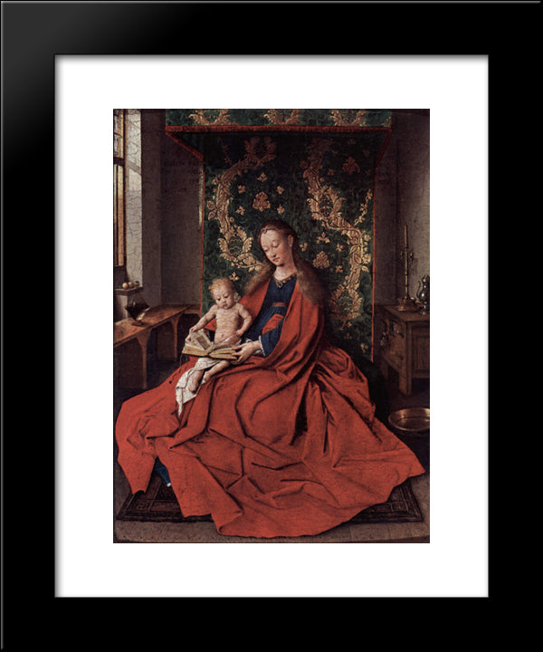 The Ince Hall Madonna (The Virgin And Child Reading) 20x24 Black Modern Wood Framed Art Print Poster by van Eyck, Jan