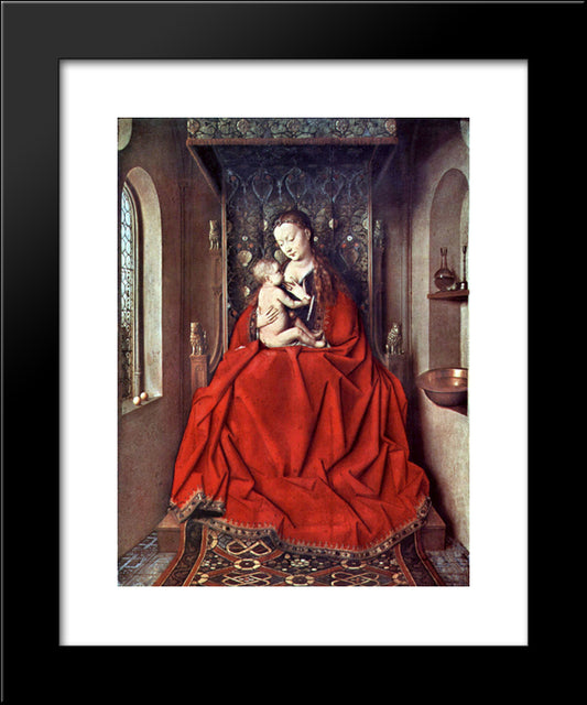 The Lucca Madonna 20x24 Black Modern Wood Framed Art Print Poster by van Eyck, Jan