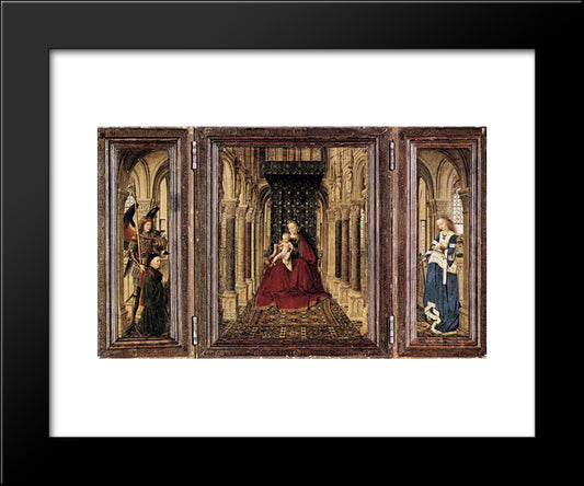 The Virgin And Child In A Church 20x24 Black Modern Wood Framed Art Print Poster by van Eyck, Jan