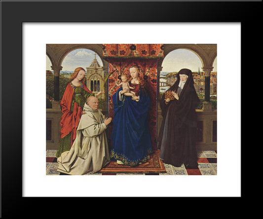 Virgin And Child With Saints And Donor 20x24 Black Modern Wood Framed Art Print Poster by van Eyck, Jan