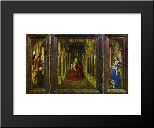 Virgin And Child With St. Michael, St. Catherine And A Donor 20x24 Black Modern Wood Framed Art Print Poster by van Eyck, Jan