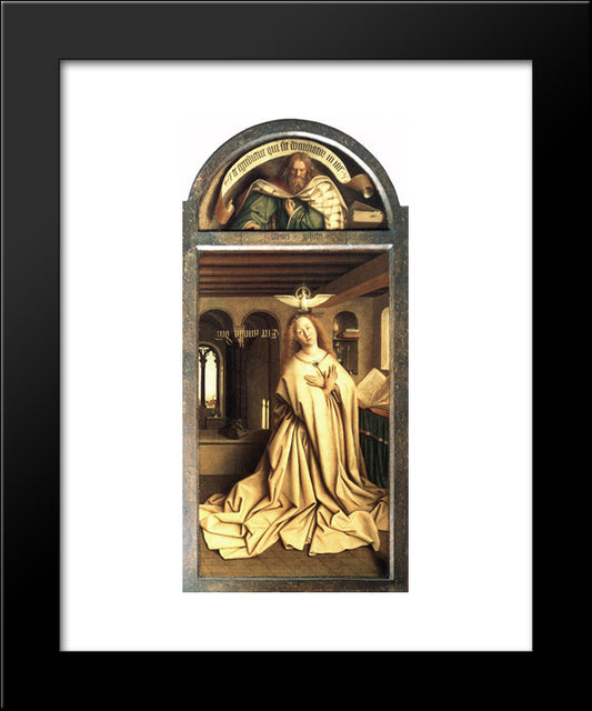 Virgin Annunciate, From The Exterior Of The Right Panel Of The Ghent Altarpiece 20x24 Black Modern Wood Framed Art Print Poster by van Eyck, Jan